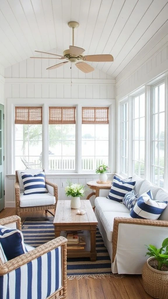 22+ Beautiful Enclosed Sunroom Ideas to Transform Your Home Seaside Cottage Charm