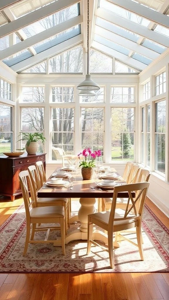 22+ Beautiful Enclosed Sunroom Ideas to Transform Your Home Sunlit Dining Haven