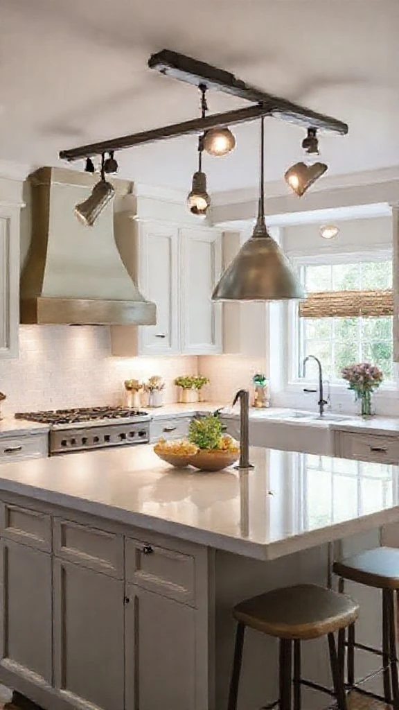 22+ Beautiful Kitchen Lighting Ideas Over Island to Transform Your Space Track Lighting Over the Island