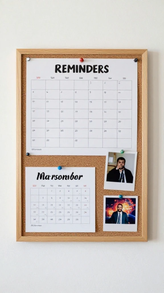 Cork Board or Magnetic Board for Important Reminders
