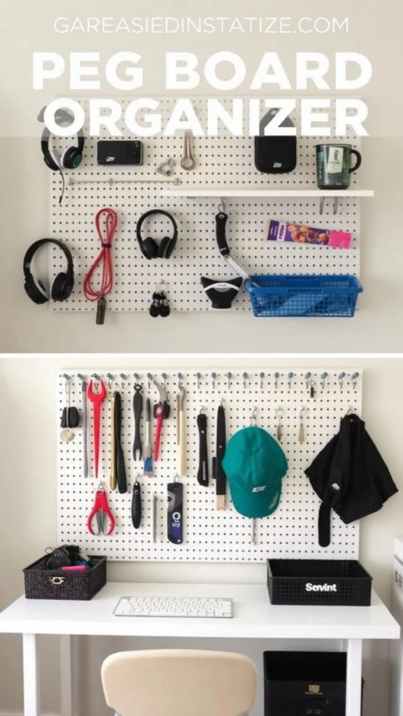 Pegboard Wall Organizer for Gear and Accessories
