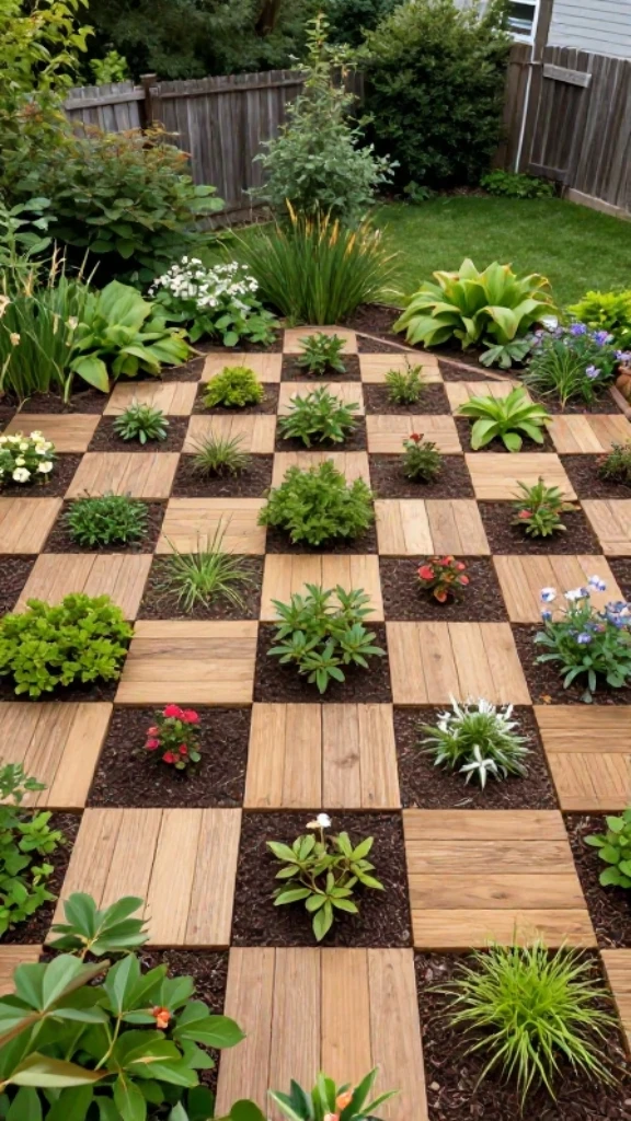 Checkerboard Deck and Garden