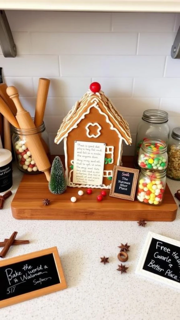 Gingerbread-Themed Kitchen Counter Styling