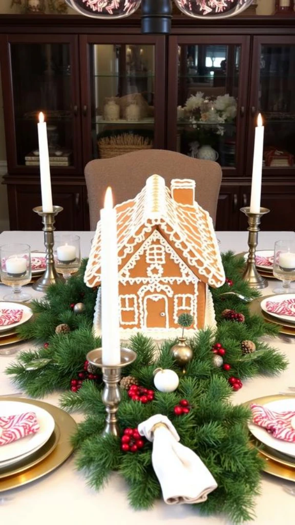 Grand Gingerbread House Dining Table Centerpiece
