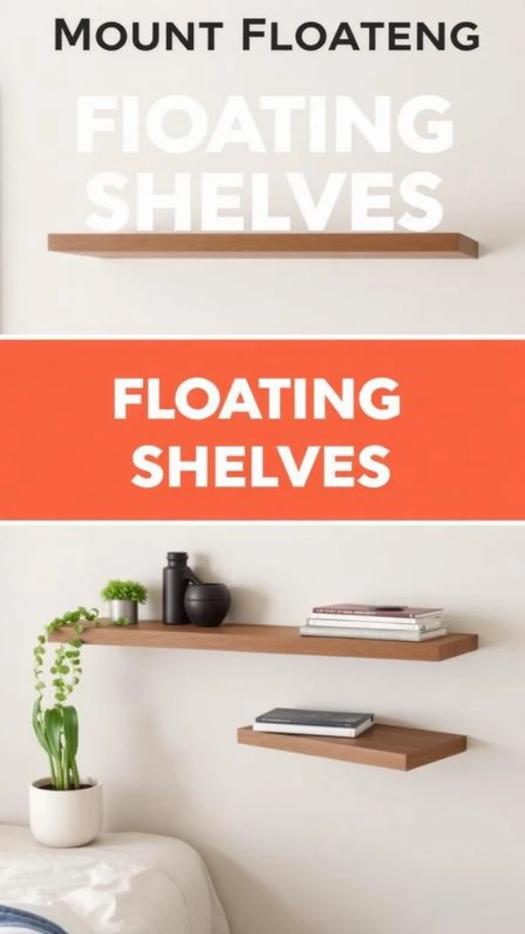 Mount Floating Shelves for Extra Storage