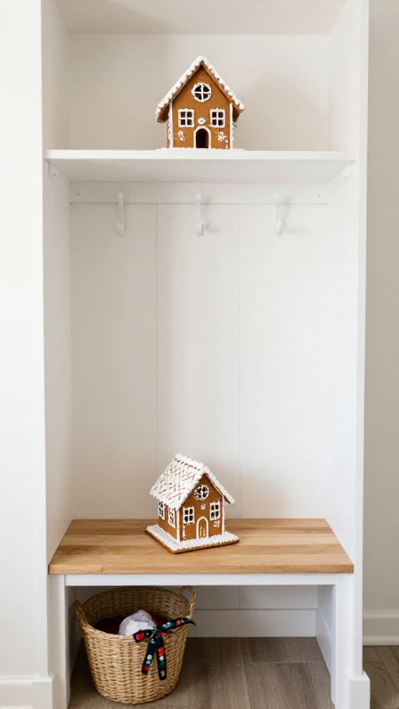 Mudroom Bench Gingerbread House Welcome