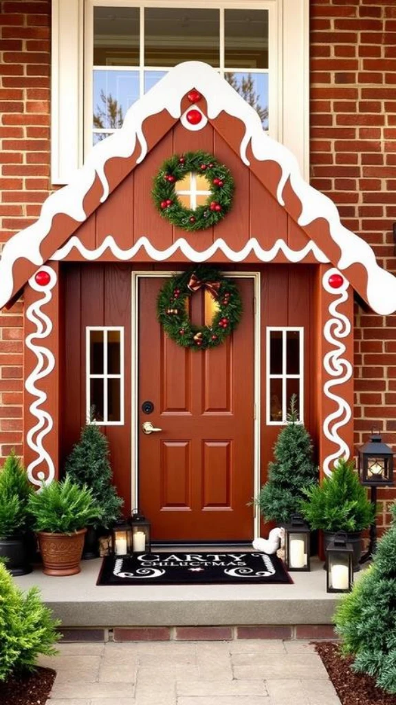 Oversized Gingerbread House Front Porch Greeter