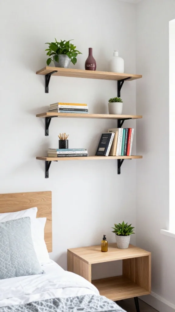 Install Floating Shelves Above Your Bed