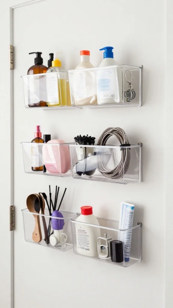 Organize with Hanging Baskets or Pockets
